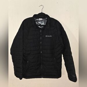 Men's sz M Columbia Cloverdale Interchange Jacket Black Puffer Quilted Omni-Heat